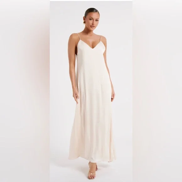 Meshki Dresses Beatrice Flowy Maxi Dress Sand Meshki Poshmark